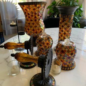 PartyLite Hurricane, Sconce and Pillar Candle set